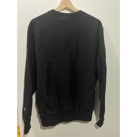 Vintage Champion Reverse Weave Sweatshirt Black Medium Heavyweight - Picture 2 of 6